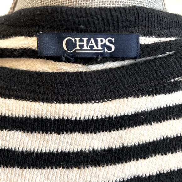 CHAPS striped long sleeve lightweight sweater - Picture 5 of 5